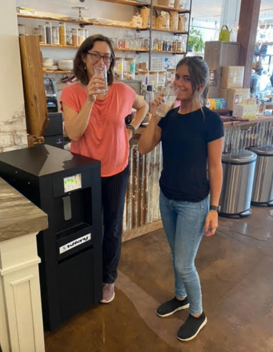 Florida Wellness Center drinking fresh, cool water from RussKap TIFFANY AWG unit.