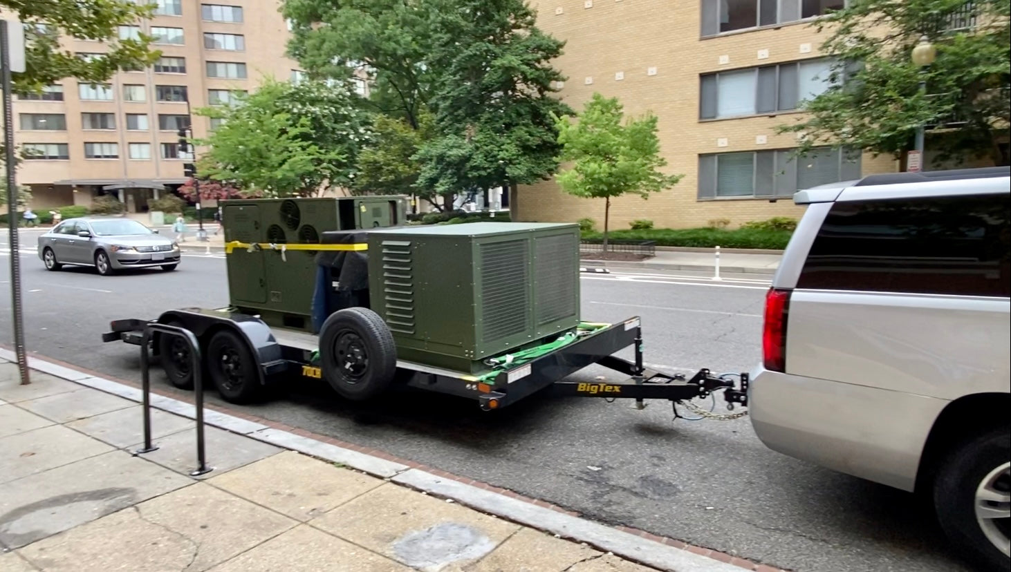 RussKap AWG Trailer holding an OASIS and power generator in Washington DC.